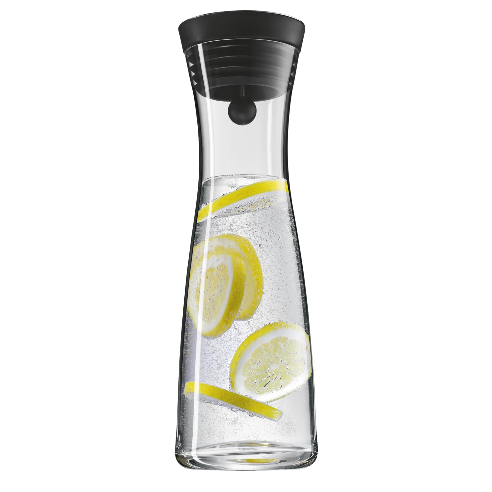 WMF Basic Wasserkaraffe aus Glas, 1 Liter, Glaskaraffe mit Deckel, Silikondeckel, CloseUp-Verschluss 2