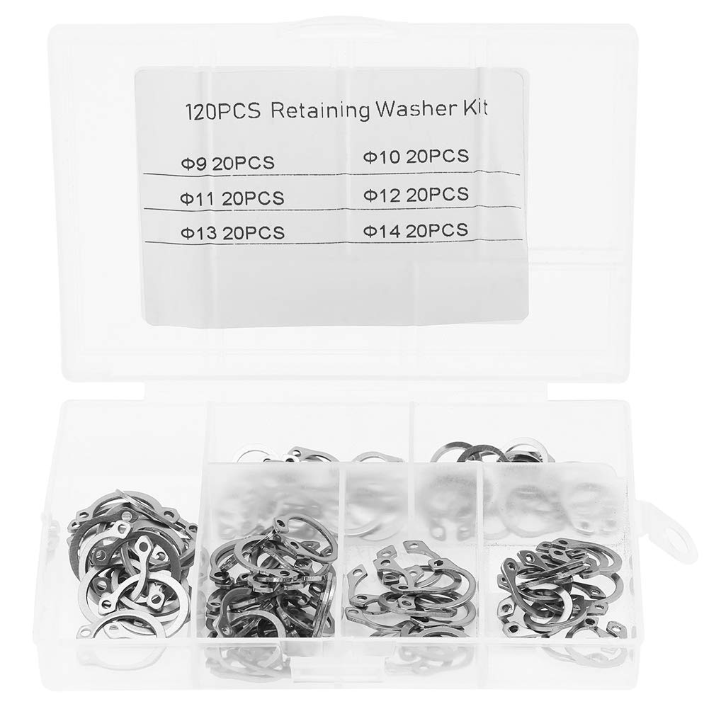 circlips 14mm + Akozon Circlip 120pcs Stainless Steel Snap Retaining Ring Circlip Assortment Set 9mm - 14mm with Box
