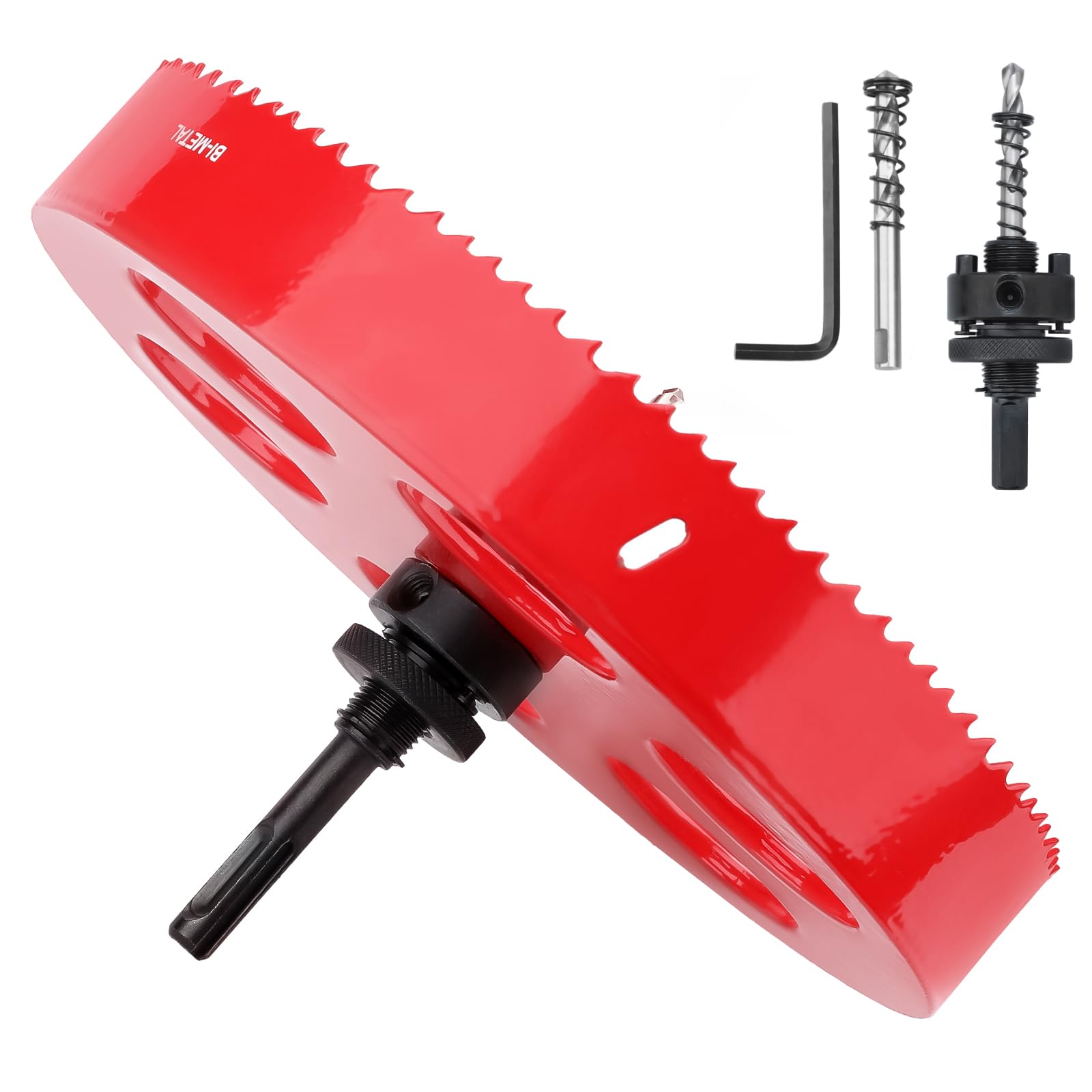 hsawbit 230mm Hole Saw with SDS Plus Shank,230mm Hole Cutter HSS BI-Metal for Wood,Plywood,PVC,Drywall and Metal Sheet