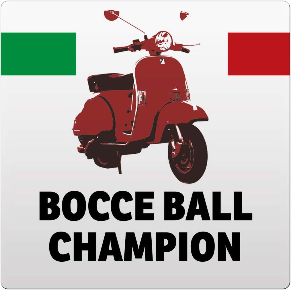 Makoroni - Bocce Ball Champion Italy Italian Des#4 Ceramic Tile Trivet 4.25x4.25 inc