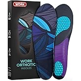CRUVHEAL Work Orthotic Insoles - Anti Fatigue Medium Arch Support Shoe Insert Men Women - Plantar Fasciitis Flat Feet - Relieve Foot Pain - Work Boot Insoles Standing All Day (Men)