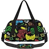 Gym Travel Duffle Bag for Boys - Game Controller Kids Overnighter Weekend Bag with Front Zipper Pocket for School Practice, Teens Carry-On Size Sleepover Bags