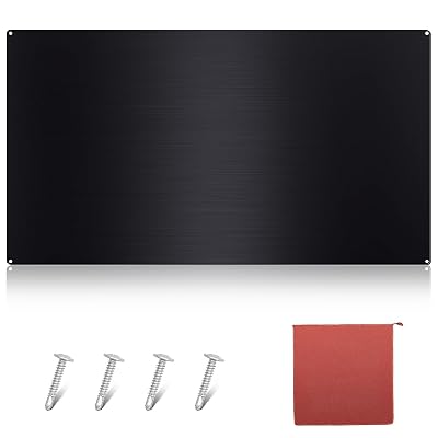 Yaocom Stainless Steel Backsplash Range Hood Stove Backsplash Back Stainless Steel Sheet for Kitchen Wall Splatter Metal Wall Panels with Screws and Hanging Towel(Black,24×36 Inch)