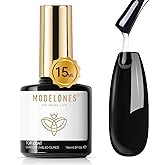 modelones Gel Top Coat, 15ml No Wipe Gel Nail Polish High Gloss Top Coat | Shiny Long Lasting Clear Polish for Acrylic Nails, Need U V/LED Lamp for Home DIY Gift Manicure Salon