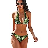 Dill Pickles Women's 2 Piece Bikini Sets Sexy Swimsuit Triangle String Cheeky Lace-up Bathing Suit