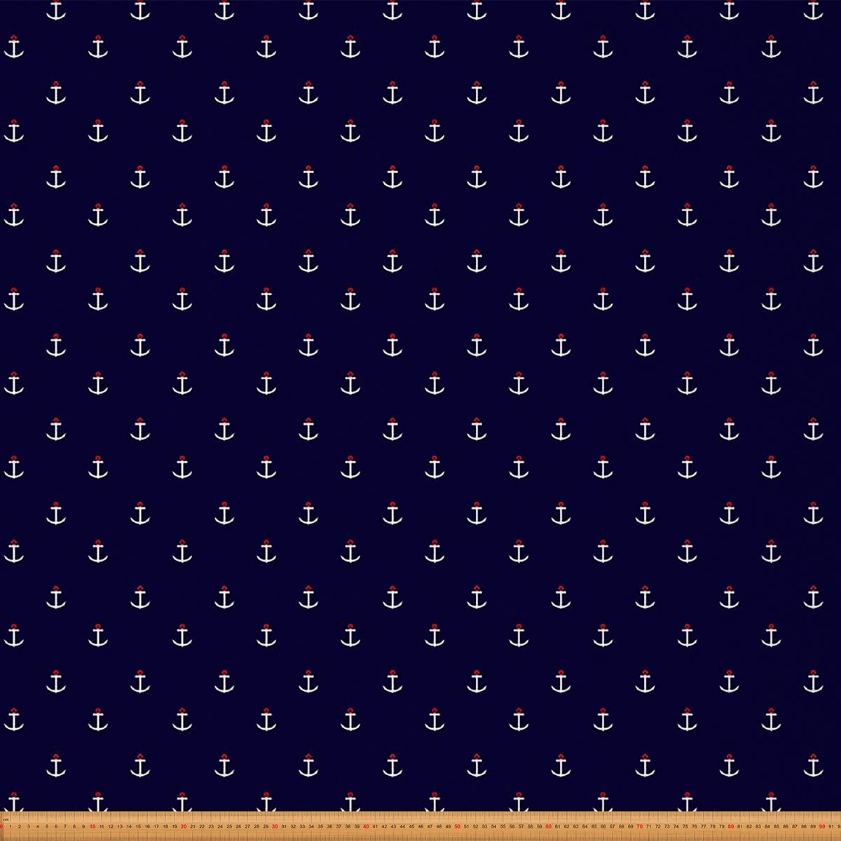 Loussiesd Upholstery Anchor Decor Fabric for Chairs,Nautical Outdoor Fabric by The Yard,Navigation Sea Adventure Fabric for Upholstery and Home DIY Projects,10 Yard,(L920*W150cm) Blue White Red