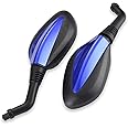 CLEO 8mm Blue Side Mirrors for GY6 50cc 125cc 150cc 250cc Chinese Scooter Moped Motorcycle Rear View Mirror