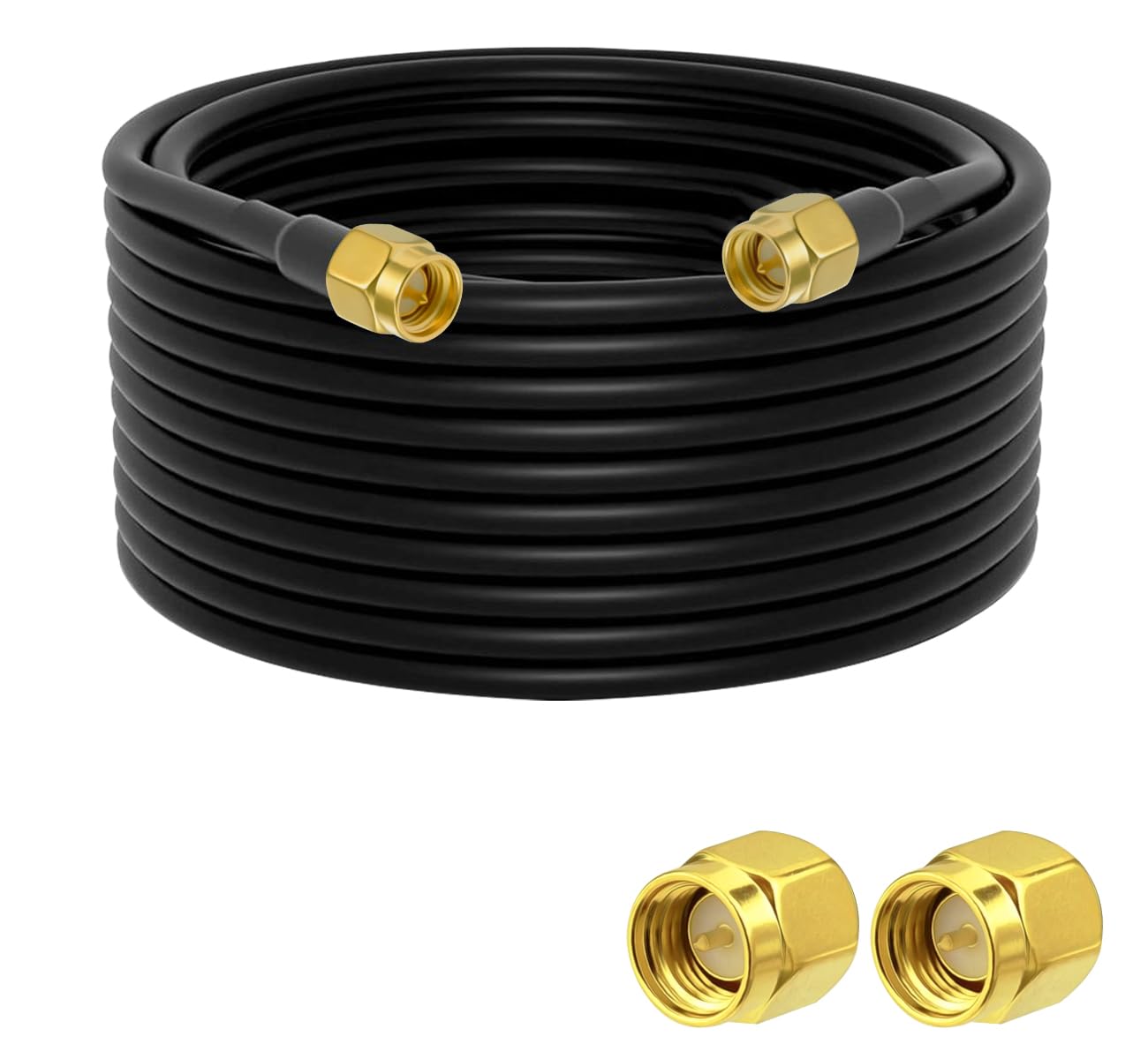 Vecys SMA Antenna Extension Cable SMA Male to Male Pigtail Cable WLAN Antenna Cable RG58 32.8ft/10M for WiFi Wireless Network 2G 3G 4G Antenna Router GSM Bluetooth WLAN LAN