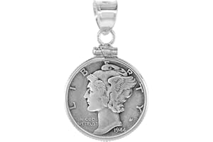 SABRINA SILVER Sterling Silver & Gold Filled Dime Bezel 18 mm Screw Top Coin Edge 10 Cent Coin NOT Included