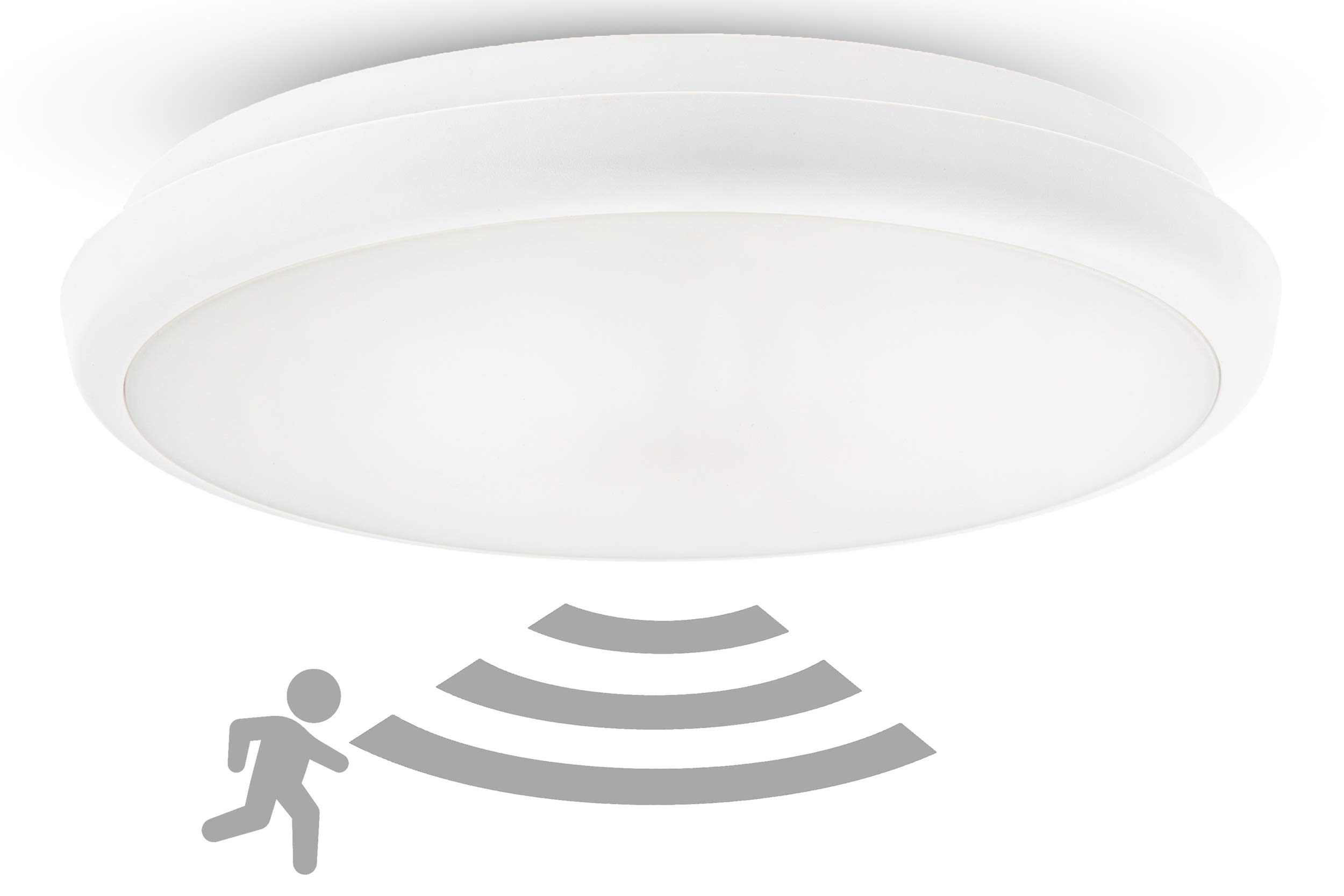 HUBER HML 21 HF LED Light with Motion Sensor 360° for Indoor and Outdoor Use I 21 W 2000 lm Ceiling Light with Motion Sensor I IP54 I Ceiling Light Lamp
