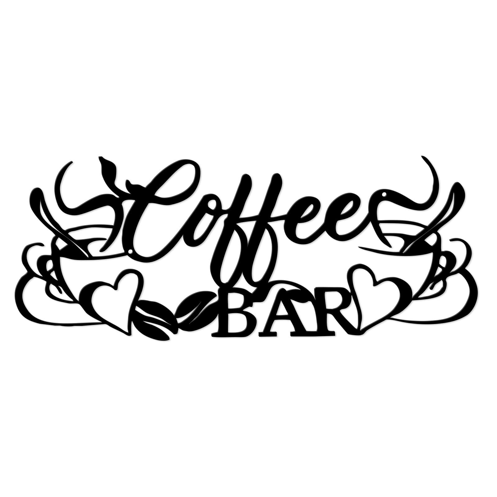 TOKPLNU Coffee Bar Sign, Black Metal Coffee Wall Art Décor, 30x12cm Hanging Coffee Bar Letter Sign, Wall Art Stickers for Kitchen Café Home Coffee Station Shop Corner Accessories