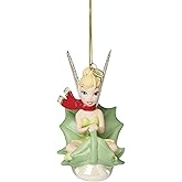 Lenox Ornament, 2025 Tinker Bell Sledding Ornament, Porcelain with Gold Accents, Hanging Cord for Christmas Tree Decoration, Christmas Decorations, Holiday Decor, Disney Design, Winter Decor (1 Piece)