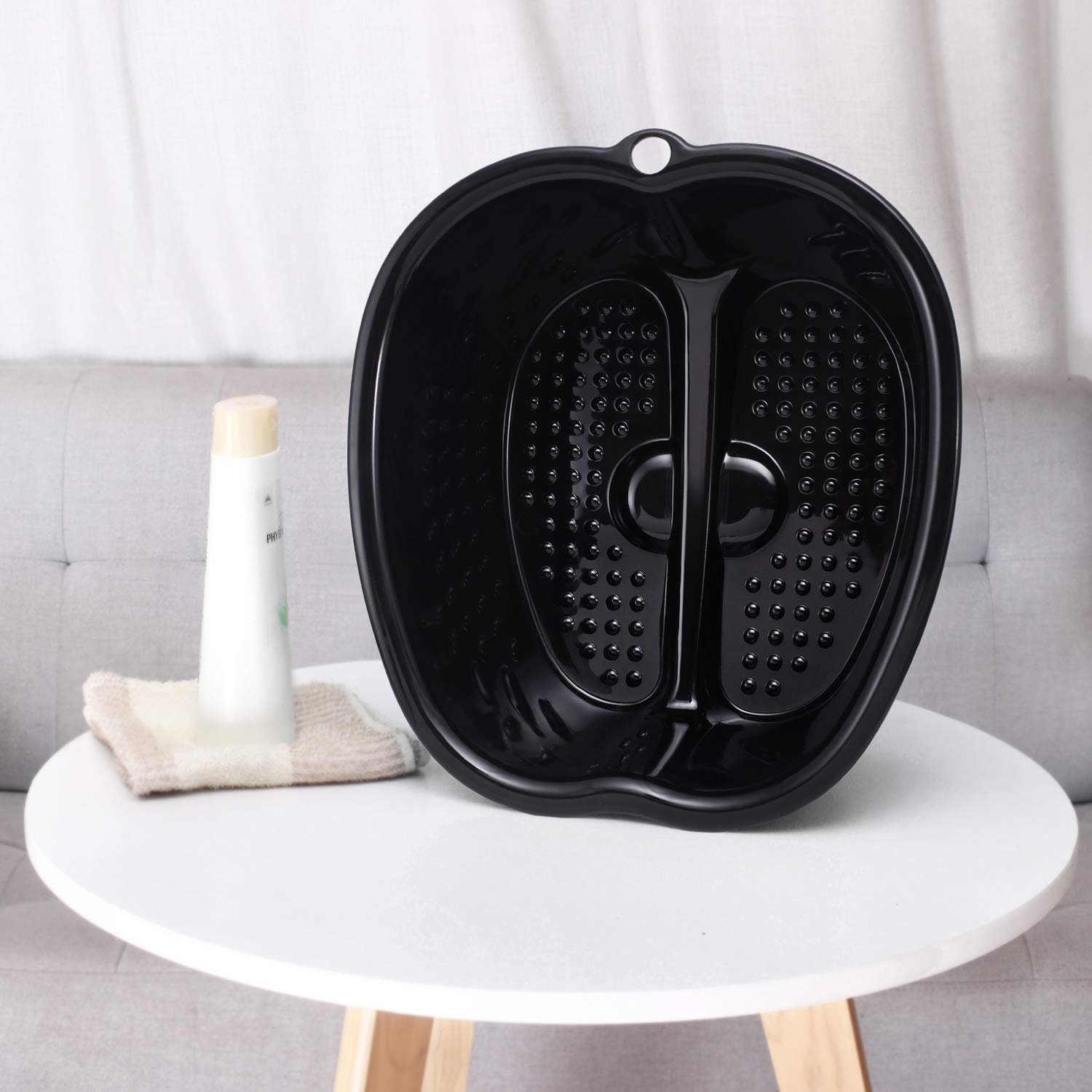 Foot Soaking Bath Basin - Large Foot Soaking Tub Foot Bath Spa Wash Basin Foot Bucket Foot Soaking Tub Feet at Home(Black): Beauty