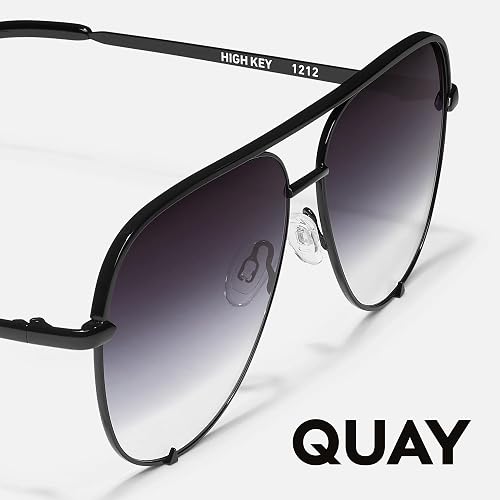 QUAY High Key Polarized Aviator Sunglasses, Oversized, Black  display picture 1
