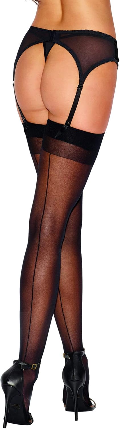 Dreamgirl Women's Thigh-High Stockings with Back Seam: Adult Exotic Hosiery: Clothing