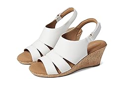 Rockport Women's Briah Sling Wedge Sandal, White