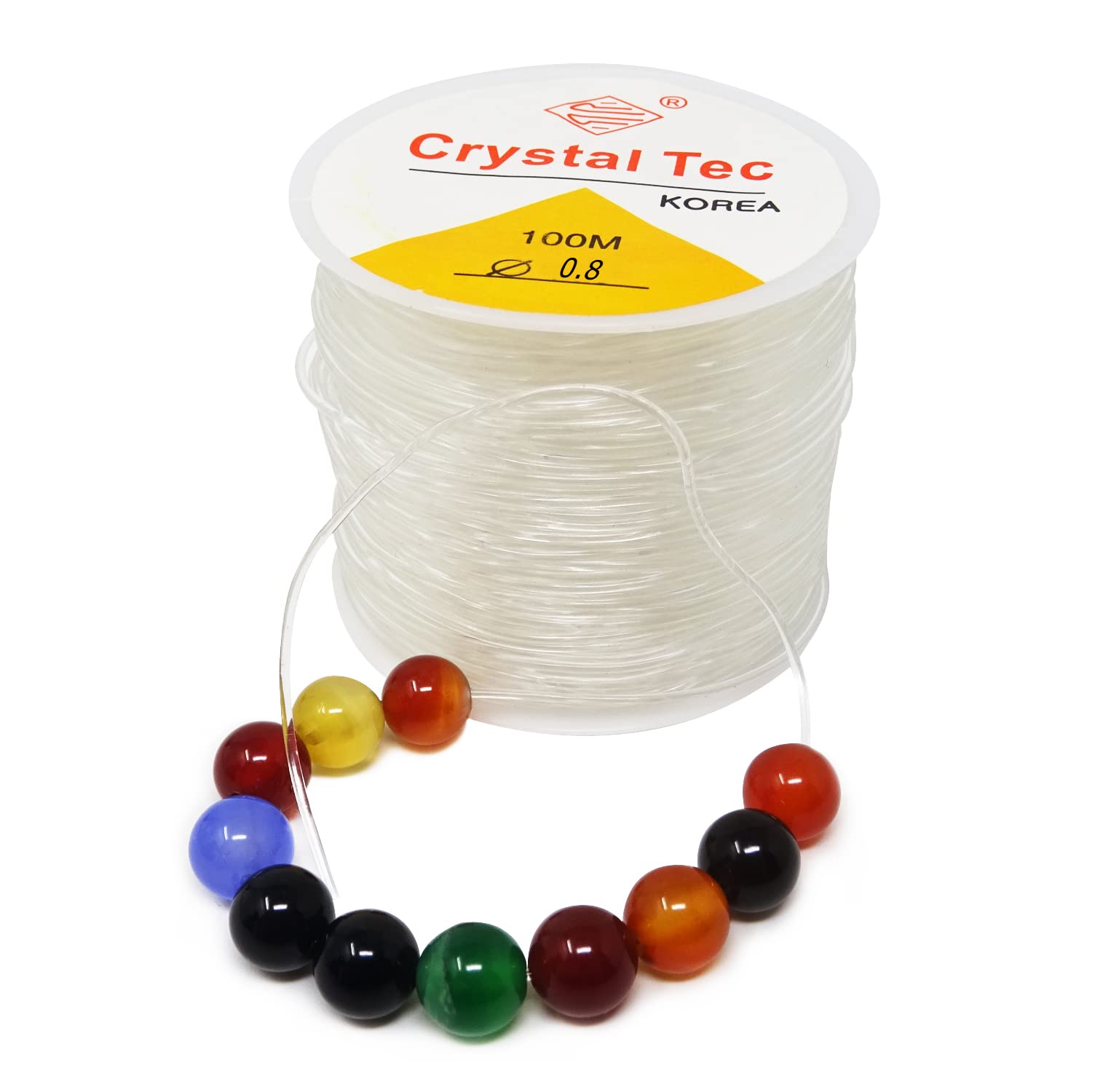 Honbay Jewelry Making String Clear Elastic Beading Threads Elastic Stretch String for Jewelry Making, Bracelet, Beading,Crystal, Arts & Crafts (0.8mm 100m)