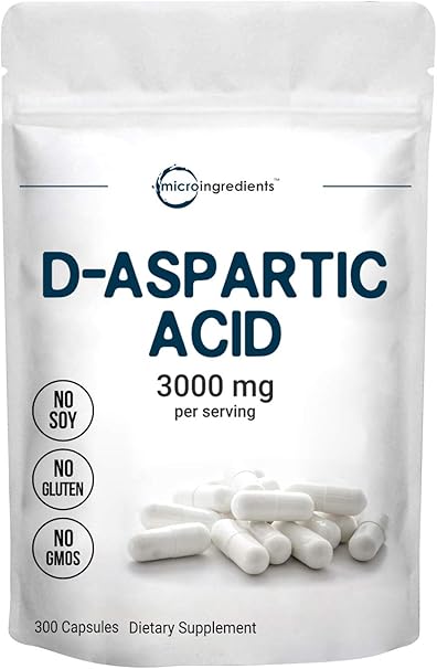 Amazon Com Micro Ingredients D Aspartic Acid Pills Daa Supplement 3000mg Per Serving 300 Capsules Premium D Aspartic Acid Testosterone Booster Non Gmo Health Personal Care
