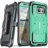 COVRWARE Galaxy S7 Edge [Aegis Series] + Full-Coverage Screen Protector, Heavy Duty Rugged Full-Body Armor Holster Case [Belt Swivel Clip][Kickstand] For Samsung Galaxy S7 Edge, Teal (CW-S7EG-AG12)