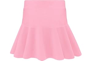 BROWNKNOT Toddler Girls Skirts Skorts Pleated Uniform Skirts Built in Shorts Stretchy Tennis Skort Athletic Flowy Skater Skirt for Girl