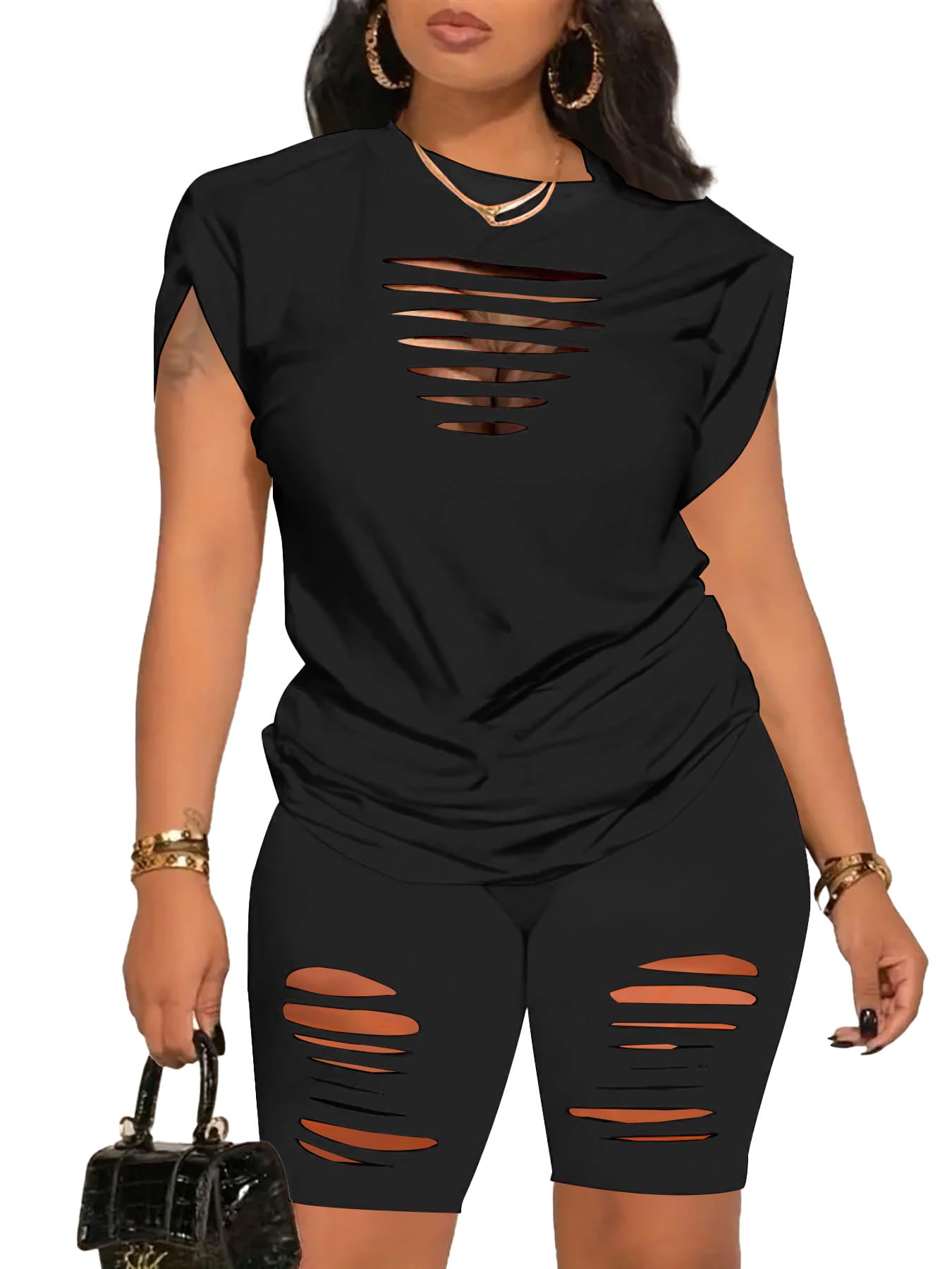 PINSV Women 2 Piece Outfits Summer Sweatsuits Track