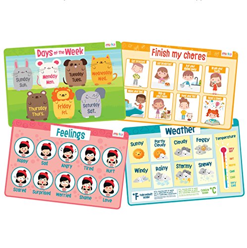 Educational Kids Placemats - How's My Day? Includes: Weather, Feelings, Days of The Week and Daily Kids Chores - Reusable - Non Slip Washable (Best Place To Get A Home Loan)