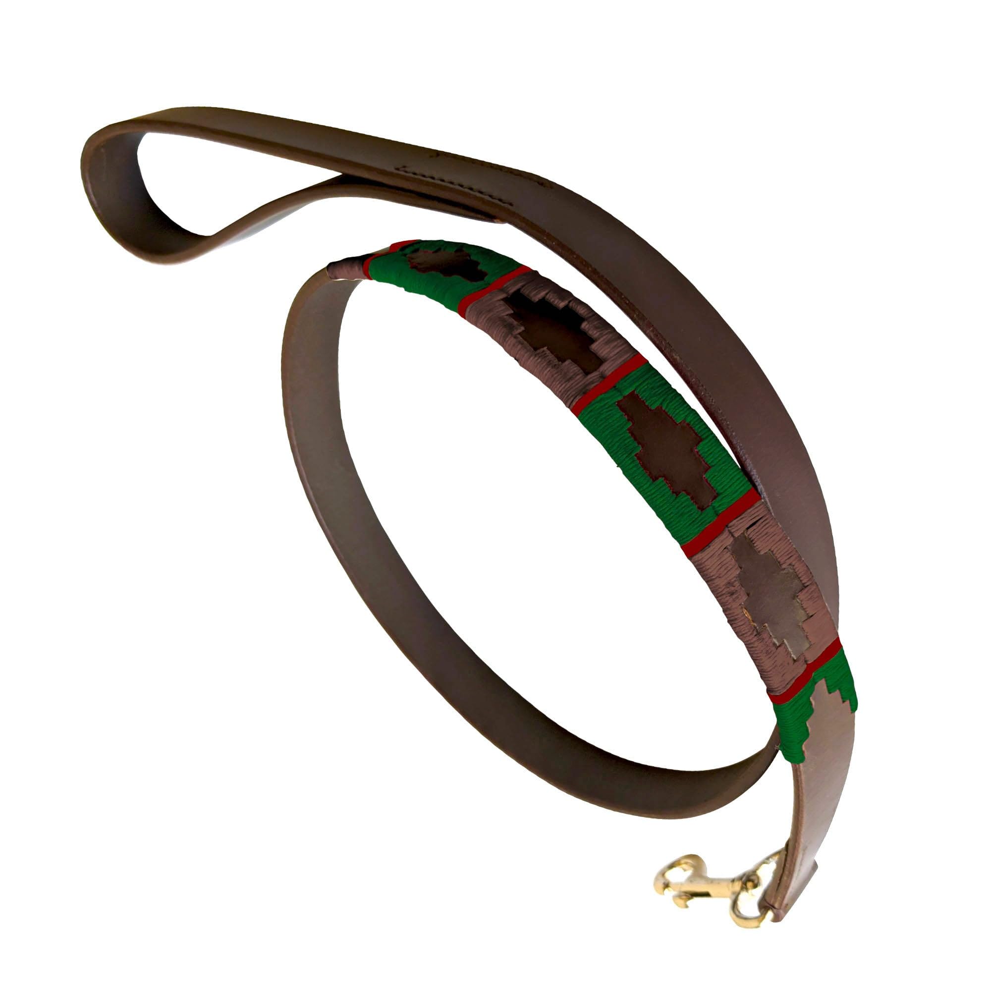 Carlos Diaz Genuine Leather Waxed Embroidered Polo Dog Lead