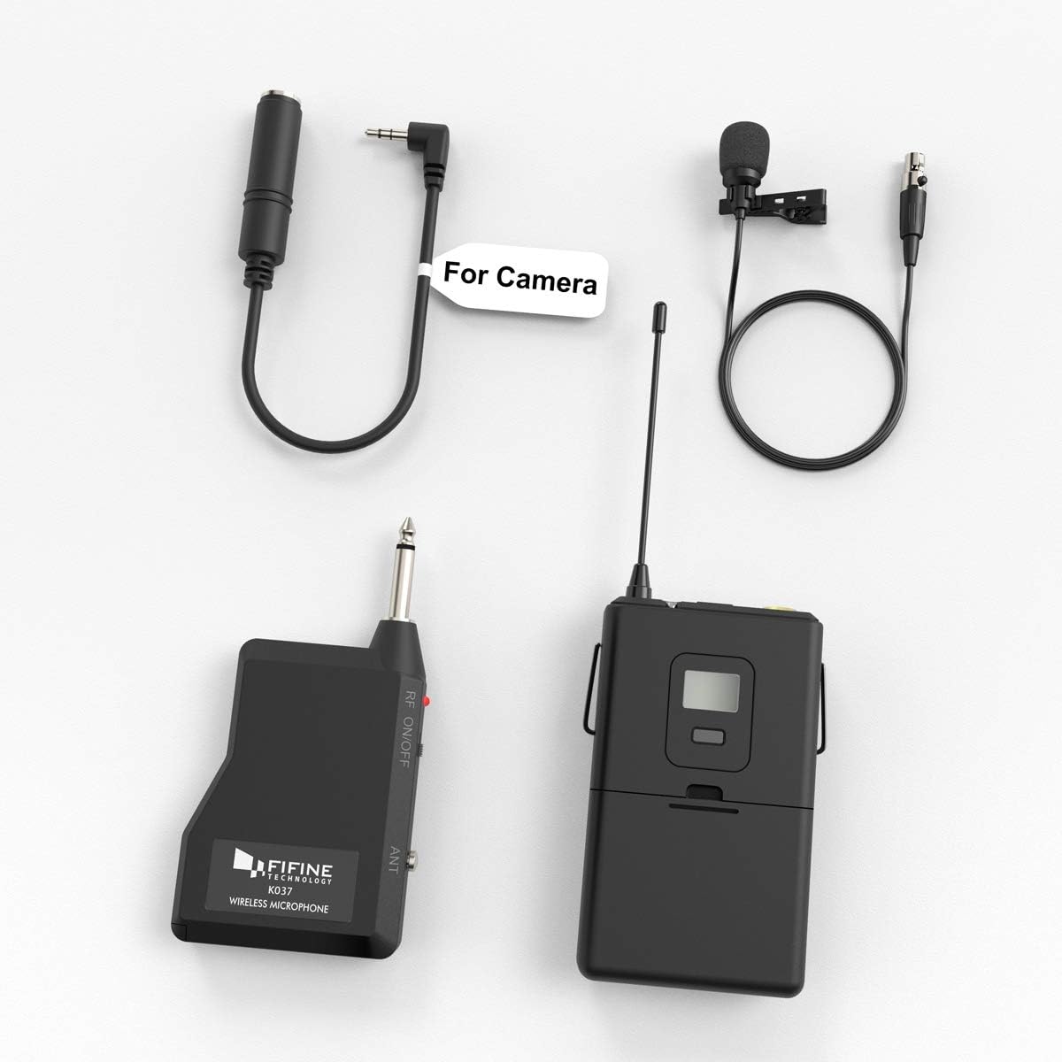 FIFINE 20Channel UHF Wireless Lavalier Lapel Microphone System with