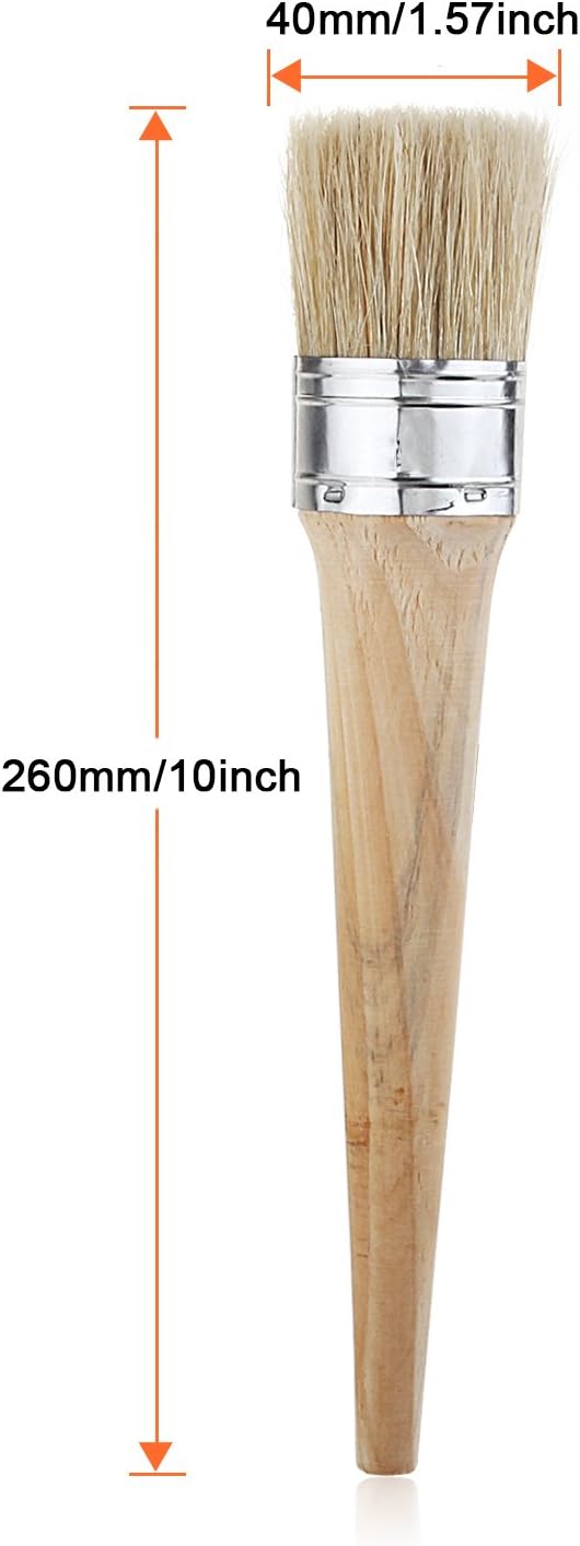 ASelected Chalk Paint Brush for Painting and Waxing 40mm Natural Bristle Round Wax Brush for Furniture Painting Perfect for Furniture Stencils Wood Home Decor - Image 3