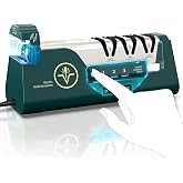 Professional Electric Knife Sharpener - Speed Variable - Open Touch-Screen | 3-Spd, 4-Stage, 100% Diamond Abrasives, for Scissors &amp; Thick-bladed Tools, Like Axes