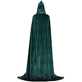 ALIZIWAY Unisex Hooded Cloak Full Long Velvet Cape for Halloween Cosplay Costumes
