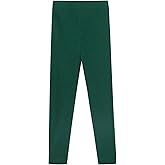 Noomelfish Girls Basic Ribbed Leggings Kids Cotton Kint Footless Full Length Tights Pants (2-14 Years)