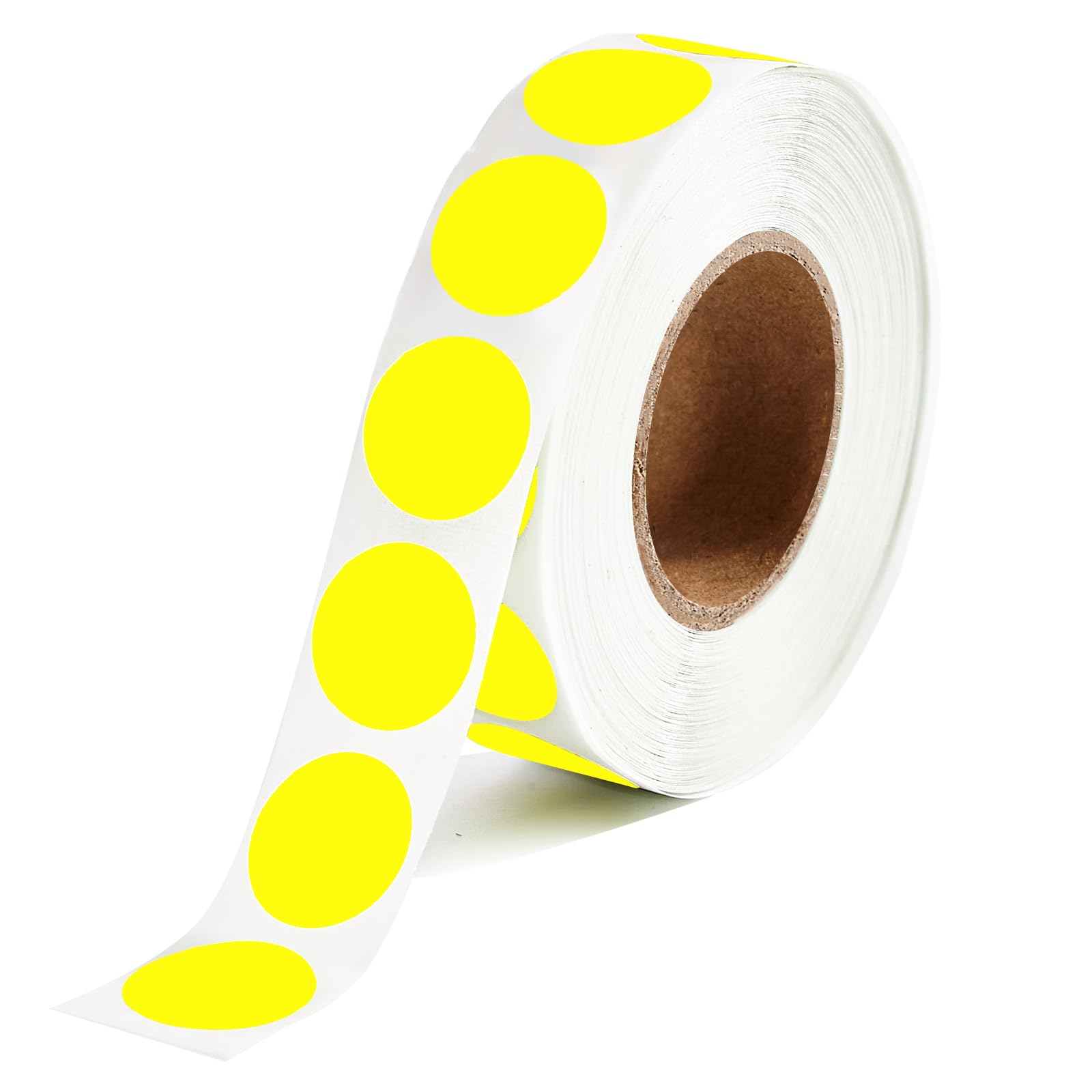Photo 1 of 1000 Pcs Yellow Round Stickers 1/2 Inch Color Circle Dot Stickers Small Code Labels for Office Shop Yard Sale Home Classroom Marking (Yellow)