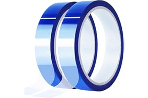 MEBMIK 2 Rolls 20mm x33m(108ft) Blue Heat Tape High Temperature Heat Resistant Tape Heat Transfer Tape for Heat Sublimation Press Vinyl,No Residue