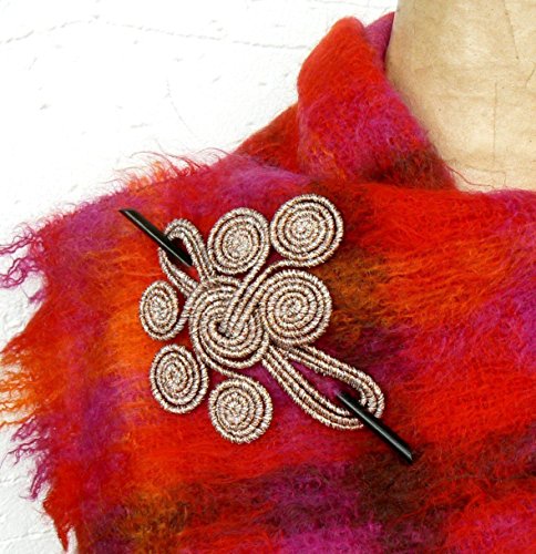 Wire fascinator Swirl Curly Hair accessory Stick barrette Copper Hair slide Scarfpin brooch Headdress Sparkly clamp Large hair clip