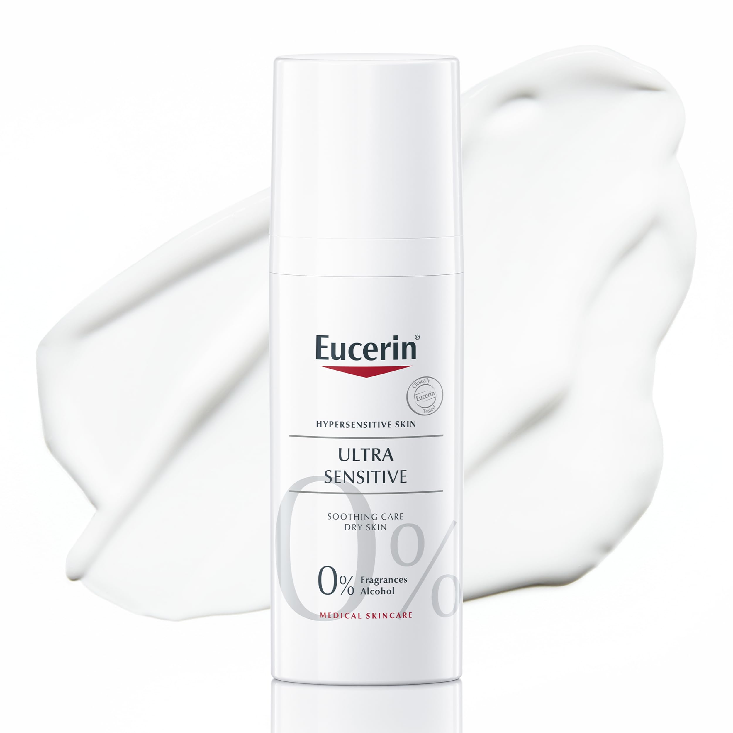 Eucerin UltraSensitive Soothing Care Day Cream (Dry Skin) 50ml, Face Cream for Sensitive and Hypersensitive Skin, Irritation Relief Face Moisturiser, Fragrance-Free