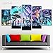 JESC 5 Panels Canvas Painting Mushroom Print on Canvas Wall Art Painting Modern Home Decor Picture For Living Room Decor Gifts (no frame, 30x50cmx2,30x70cmx2,30x80cmx1) …