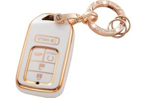 RUABIBAN Key Fob Cover Compatible with Honda, Soft TPU Key Case Protection Shell Fit for H0nda Accord Civic CRV Pilot Odyssey Smart Key Holder