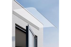 JAJADAH Clear Awning, Door Canopy Awning Rain Shelter, UV Rain Snow Protection, Rain Shelter, Thicken Clear Cover Maintenance-Free Awning for Front Door/Porch Patio Roof (23.6" x 15.75")