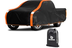 Sunwhale Truck Cover Waterproof All Weather Heavy Duty Outdoor Pickup Cover Snowproof Dust Rain Sun UV Protection - Universal Fit for Ford F150 Chevy Silverado GMC Dodge Ram 1500 - Up to 230''