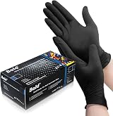 UK BEST BRANDS Black Nitrile Gloves Large Disposable 100 Pack