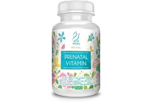 Actif Organic Prenatal Vitamin with 25+ Organic Vitamins, 100% Natural, DHA, EPA, Omega 3, and Organic Herbal Blend - Non-GMO, 90 Count