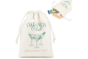 CEELGON 10 Pack The Bach Club Hangover Kit Bags for Bachelorette Birthday Party Favors Gifts 5" x 7" Drawstring Recovery Kit Goodie Pouch Girls Trip Emergency Supplies (Teal)