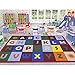 Ottomanson Jenny Collection Kids' Non-slip Educational Block Alphabet Design Area Rug , 5'0