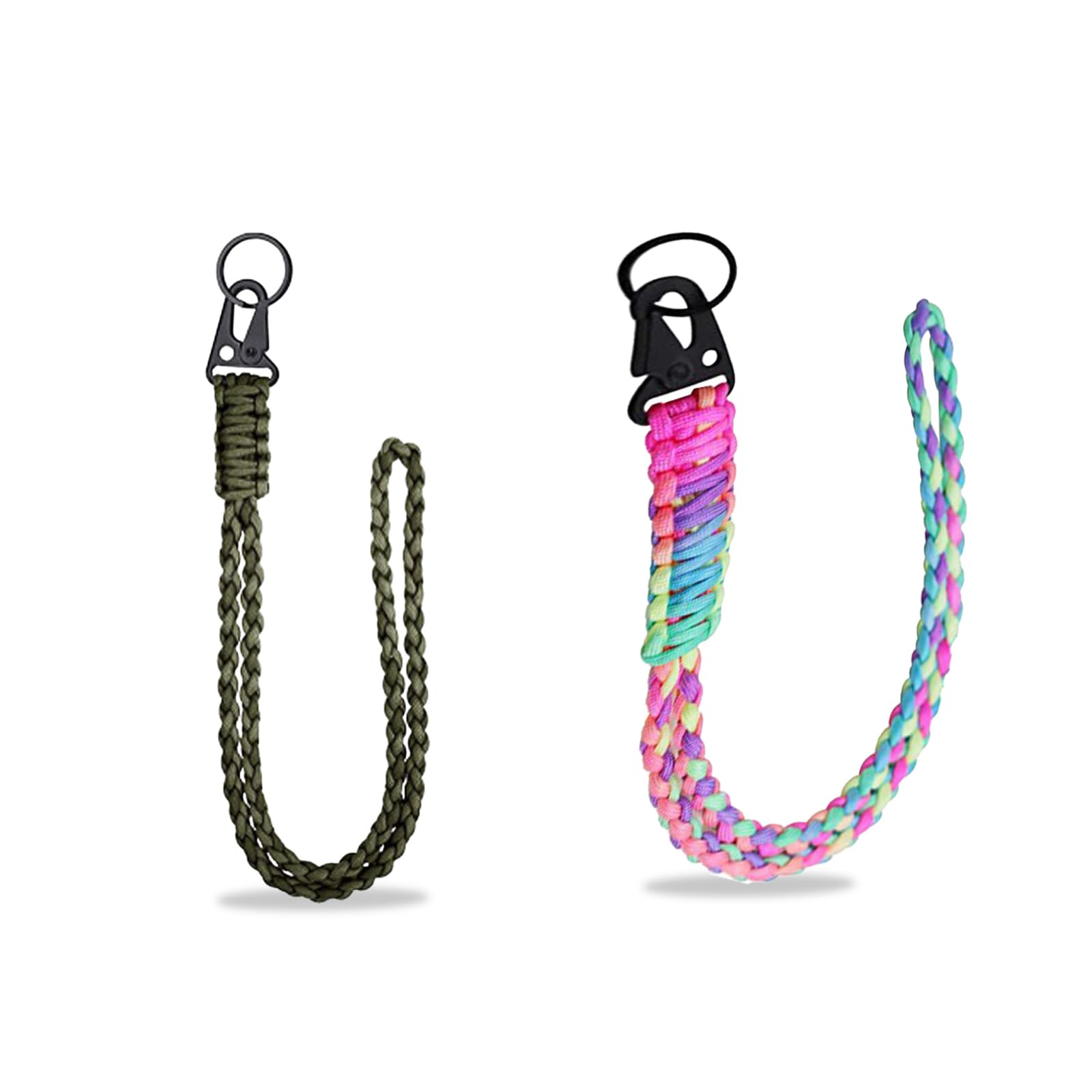 Heavy Duty Paracord Lanyard Necklace Whistles Strap Braided Paracord Lanyard Heavy Duty Keychain Lanyard Neck Strap, Paracord Lanyard, 2Pcs Heavy Duty Lanyards, Keychain Lanyard, Paracord Lanyard