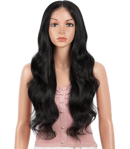 Black Layered Wavy Lace Front Wig 22-24 inches!! Amazon.com : 22 Inch Body Wave Lace Front Wigs Human Hair  main image 2
