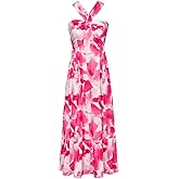 GRACE KARIN 2025 Women's Criss Cross Halterneck Sleeveless Summer Floral Print Flowy A Line Maxi Dress
