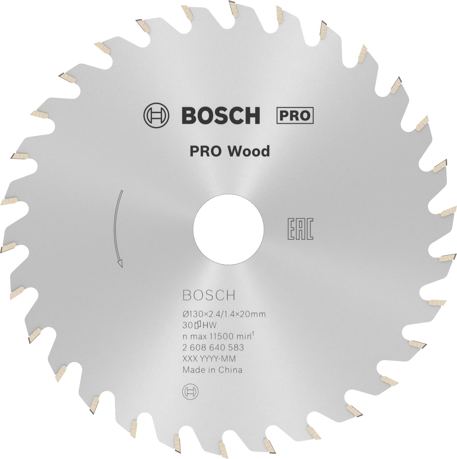 Bosch 1x PRO Wood Circular Saw Blade for Corded Hand-Held Circular Saws (for Softwood, Hardwood, Ø mm, Professional Accessory Hand-Held Circular Saw)