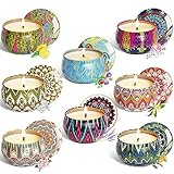 YCYH Scented Candles Gift Sets, Natural Soy Wax 2.5 Oz Unit Portable Travel Tin Perfect for Women Aromatherapy Anniversary - 8 Pack