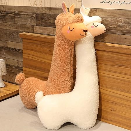 Amazon アルパカ 抱き枕 動物ぬいぐるみ ペアアルパカ もこもこ 添い寝枕 130cm 女の子 スーパーソフト 人形 かわいい 洗える カバー 寝具 癒し くま 結婚式 お誕生日 お昼寝用 柔らかい 白 ブラウン ぬいぐるみ おもちゃ